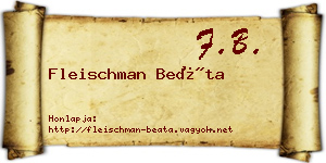 Fleischman Beáta névjegykártya