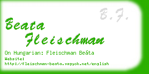 beata fleischman business card